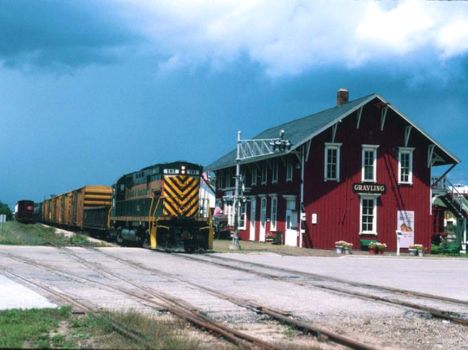 Grayling MI Depot with train